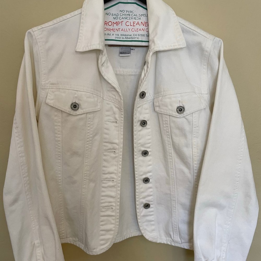 White Denim Jacket Size M